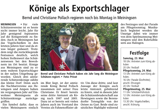 Vorbericht Schützenfest 2015