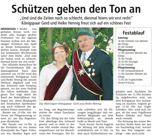 Vorbericht Schützenfest 2009