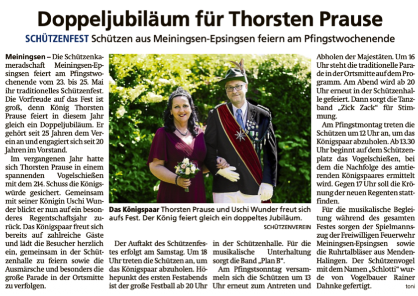 Vorbericht Schützenfest 2026