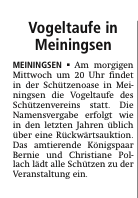 Vogeltaufe 2015